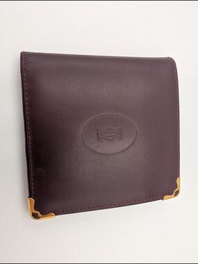 Cartier Leather Wallet with Gold Corners